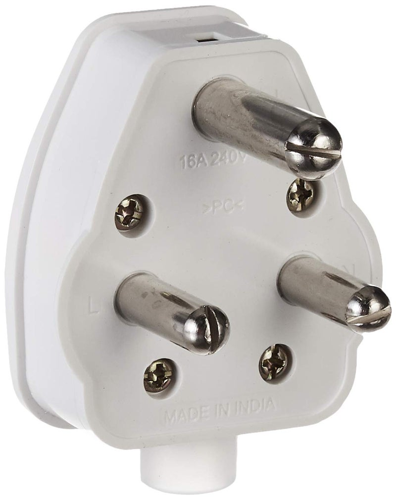 Anchor Plug Top 16A, 3 Pin, ISI Certified, Heavy-Duty Polycarbonate Body, Ideal for Geysers, ACs, Fridges, Washing Machines – White (Pack of 6) - Image 3