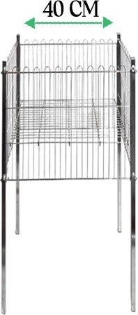Gri Dekor Gray Decor 1 Piece Chrome 40x40 Cm Professional Portable, Profile-Legged and Multi-Purpose Basket 