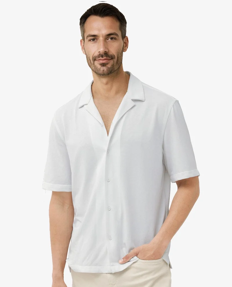 Rare Rabbit Men's Cuban Collar Knit Pique Shirt