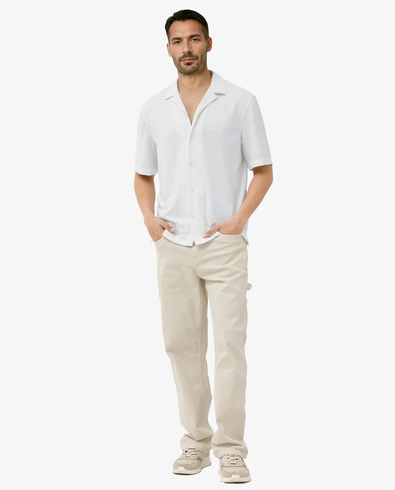 Rare Rabbit Men's Cuban Collar Knit Pique Shirt