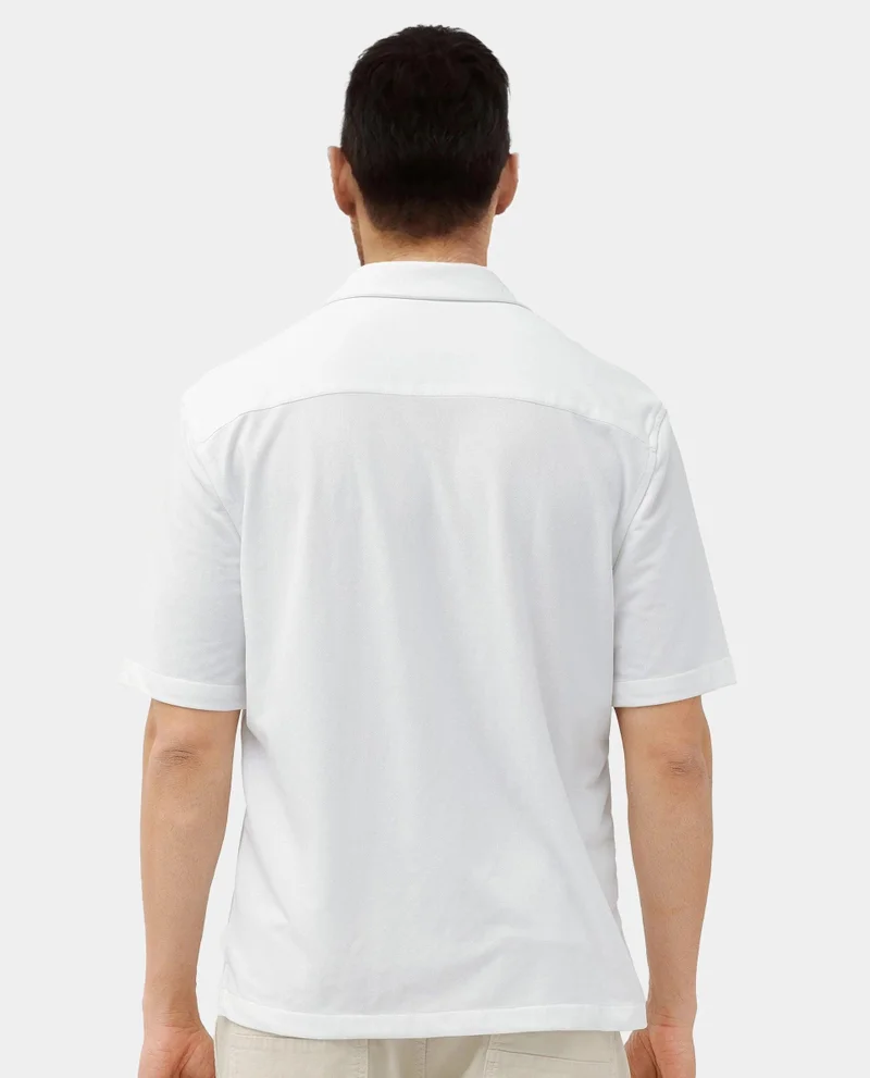 Rare Rabbit Men's Cuban Collar Knit Pique Shirt