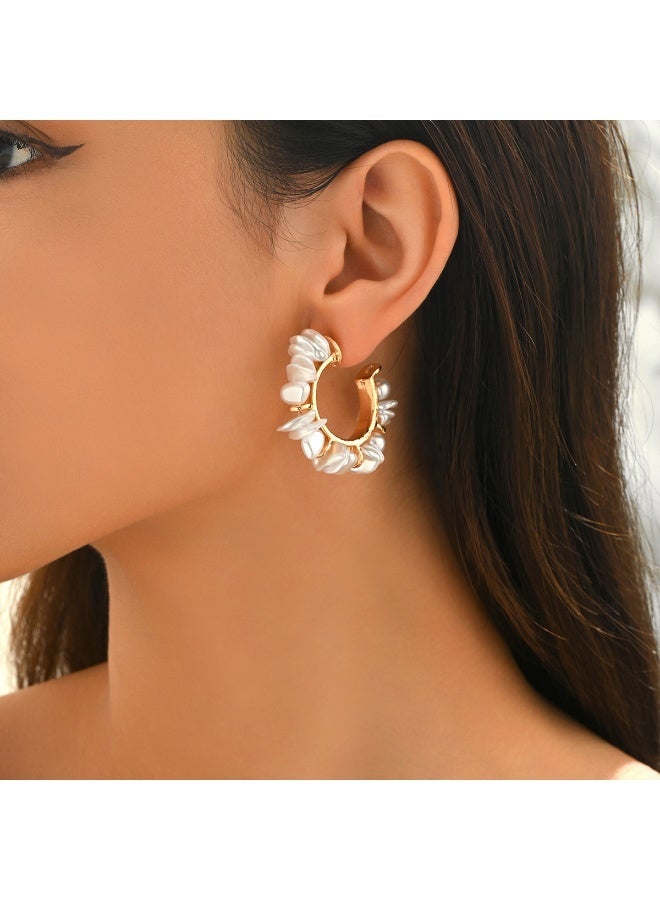 Ucanbe Vintage Irregular Pearl C-Shaped Ear Cuffs – Light Luxury Elegant Ear Accessories - Image 5