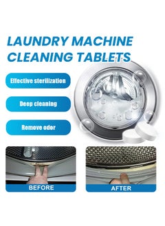 Jakehoe 20 PIECES Laundry Machine Cleaning Tablets, Washing Machine Cleaner Effervescent Tablets Washing Machine Cleaner Descaling Agent, Suitable For Washing Machine Cleaning, Sterilization, Dirt Removal  - Image 4