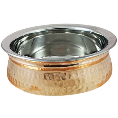 SKAVIJ Set of 2 - Copper Stainless Steel Tableware - Dishes Serving Bowl for Indian Food - Dia 5 Inches - Image 4