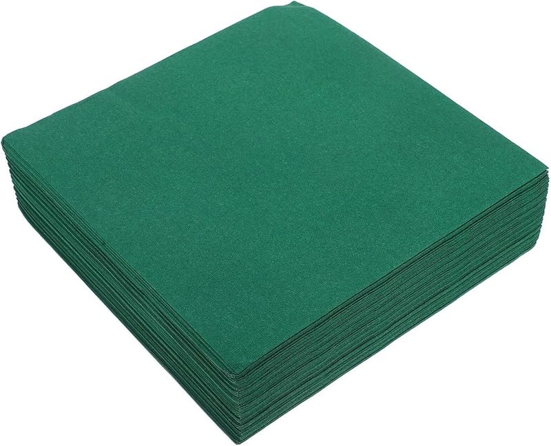 Dark Green Recyclable Paper Napkins 50 Pcs Thick Soft Absorbent for Parties Weddings Home - Image 1