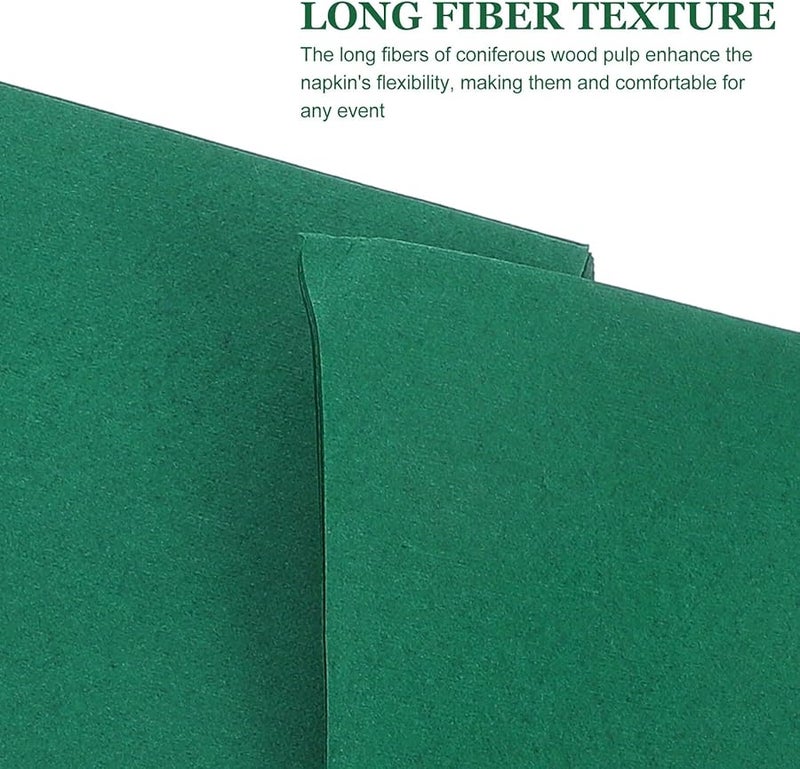 Dark Green Recyclable Paper Napkins 50 Pcs Thick Soft Absorbent for Parties Weddings Home - Image 4