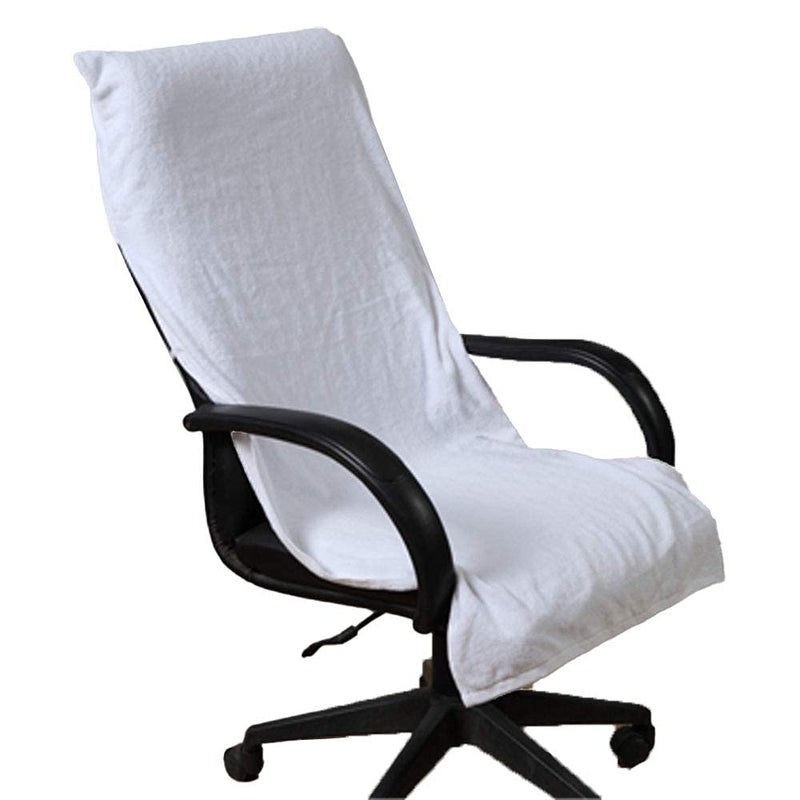 LRSDAA LRSDAA Cotton Chair Towel Soft for 500 GSM Super Soft Office Chair Towel with Tie Knot White