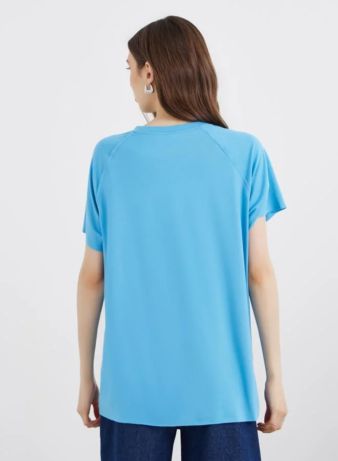 Take Two Take Two Graphic Print Round Neck Oversized T-Shirt