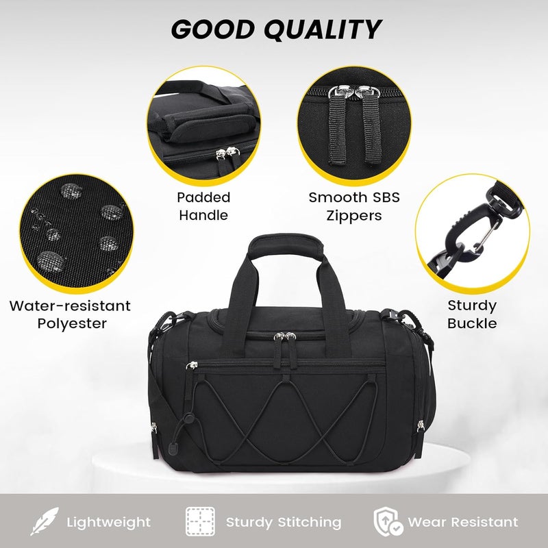 Vorspack Gym Bag for Men - 15/18/21 Inches Duffle Bag for Travel Lightweight Duffel Bag Personal Item Travel Bag Weekender Bag for Travel Sports Gym, Black, 15 Inches - Image 5