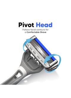 LetsShave Pro 6 Portable Razor For Men With Travel Cap, World'S First 6 Blade Razor, Disposable Razor For Men  - Image 4