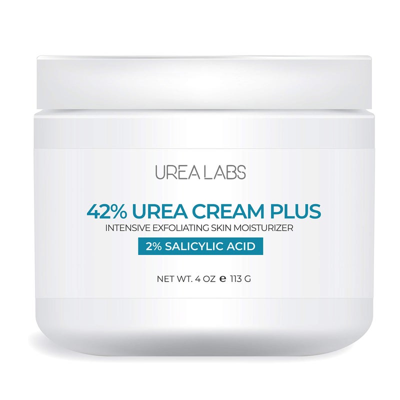 urea labs كريم يوريا 42% + حمض الساليسيليك 2% – أقصى قوة لإصلاح القدم والجلد | تقشير عميق وترطيب للكعوب المتشققة، القدمين الجافتين، الجلد الخشن وإزالة الكالو (4 أونصات) - Image 1