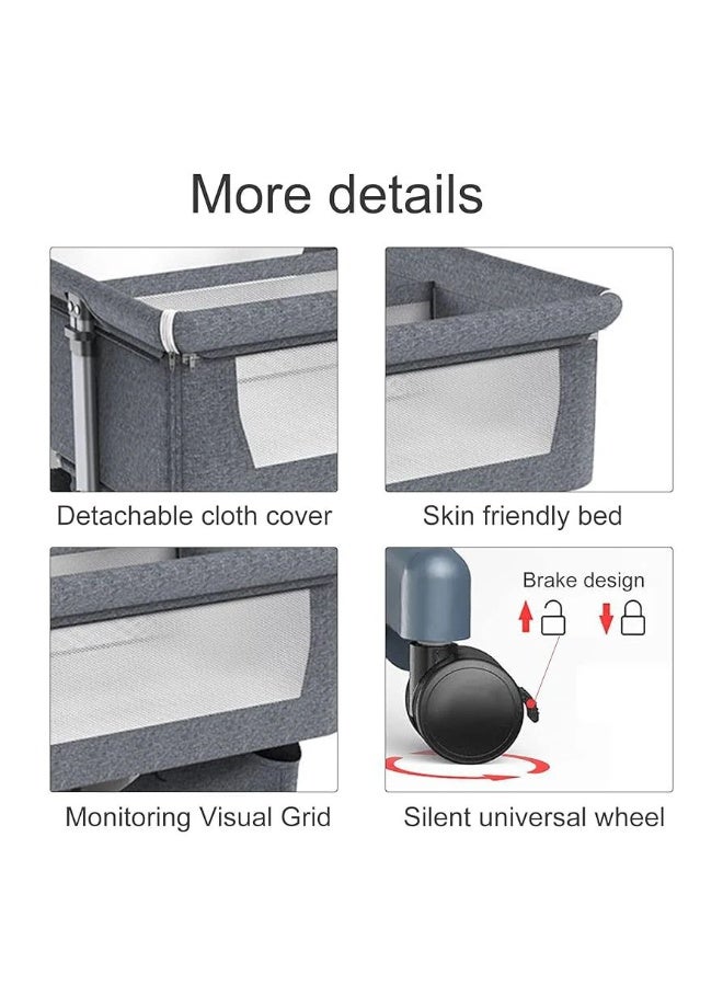 كيديليو سرير بيبي جنب السرير - مناسب لبيبي واحد أو توأم - Image 4