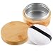 Frienda 100 ml Bamboo Loose Powder Puff and Container Empty Dusting Powder Jar for Body Face Makeup Travel Case Compact Case Holder with Sifter Lids and Puff - Image 2