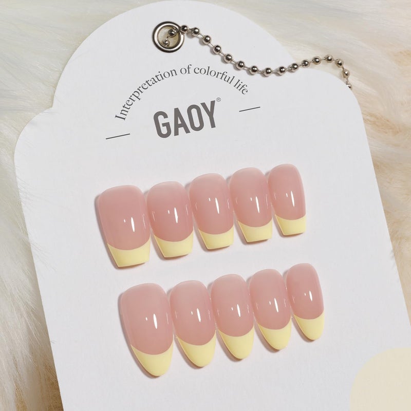 GAOY طلاء أظافر جل GAOY بلون أصفر دوامة، 12 مل، لون أصفر زبدة باهت مع فرشاة رفيعة، علاج بالأشعة فوق البنفسجية لتصميم مانيكير فرنسي في المنزل - Image 4