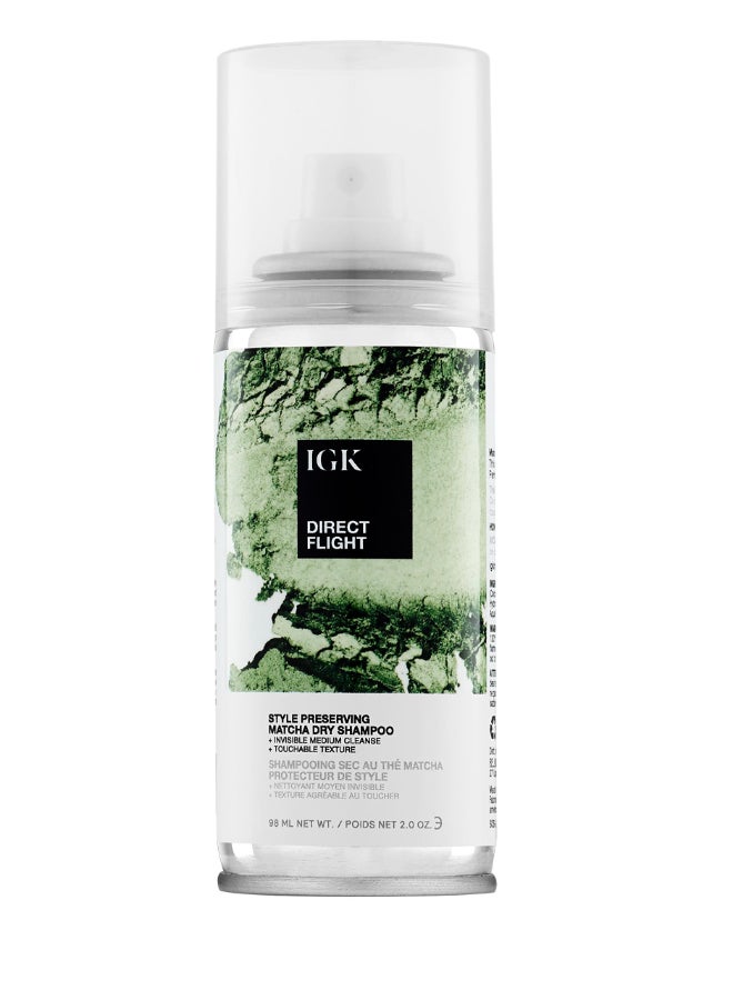 IGK DIRECT FLIGHT MultiTasking Matcha Dry Shampoo Travel Light Cleanse Style Preserving Vegan Cruelty Free 2 Oz - Image 2