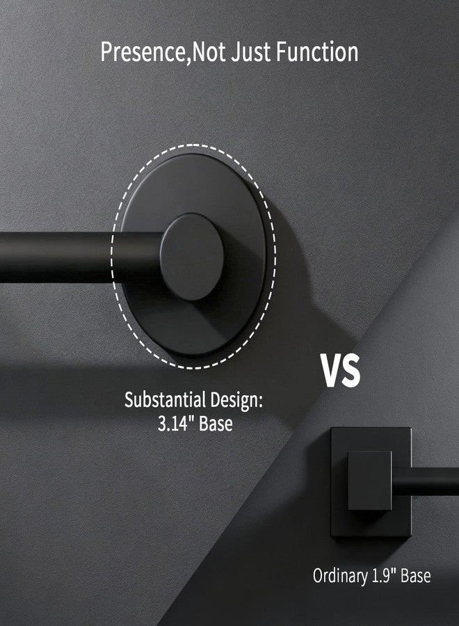 YUMORE 4-Piece Bathroom Set with Privot Toilet Paper Holder | All-in-One Wall Mounted Hardware Combo, Matte Black - Image 3