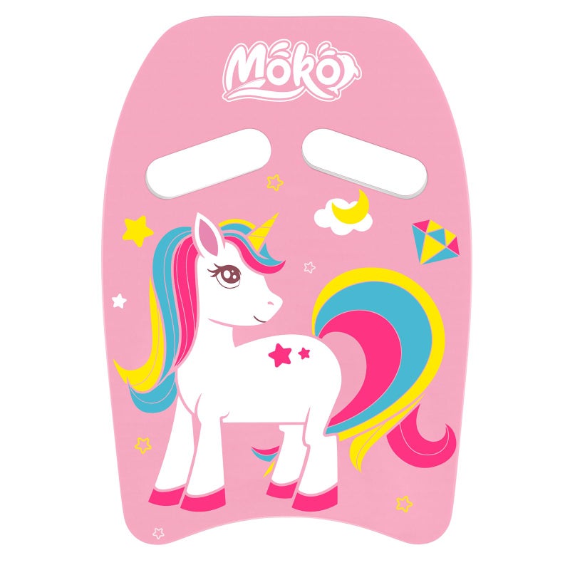 MoKo Swim Kickboard, Cartoon Swimming Training Kick Board Pool Exercise Equipment Promote Natural Swimming Position Water Fun Tool for Kids, Pink Unicorn - Image 1