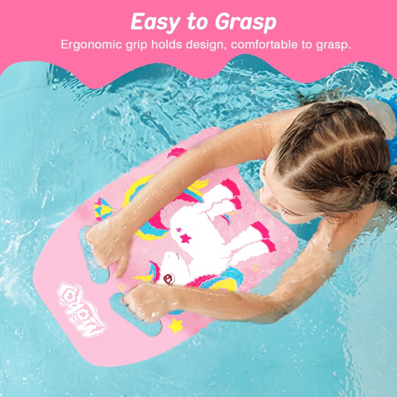 MoKo Swim Kickboard, Cartoon Swimming Training Kick Board Pool Exercise Equipment Promote Natural Swimming Position Water Fun Tool for Kids, Pink Unicorn - Image 4