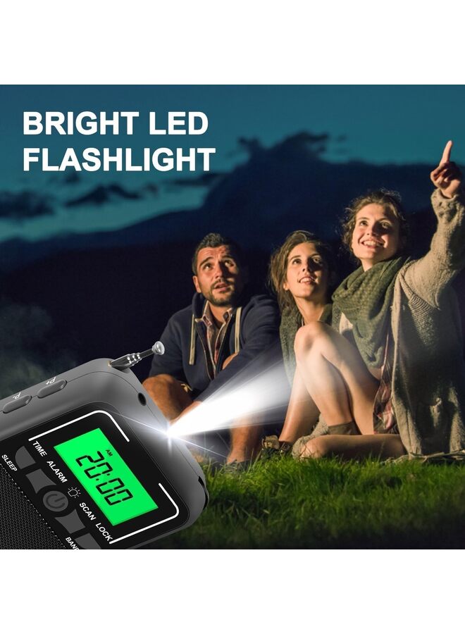 Portable Radio AM FM, Transistor Radio with LED Flashlight, 2AA Battery Operated Radio for Long Range Reception, Emergency Pocket Radio for Indoor Outdoor Walk Jogging Gym Campin(White) - Image 4