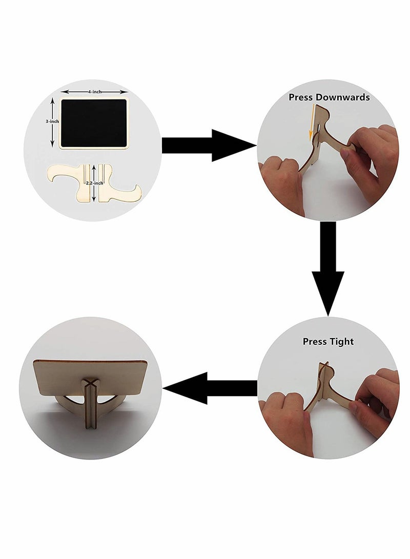 Excefore 10 Pack Mini Chalkboards Signs with Easel Stand Small Rectangle Chalkboards Blackboard Wood Place Cards for Weddings Birthday Parties Message Board Signs and Event Decoration - Image 5