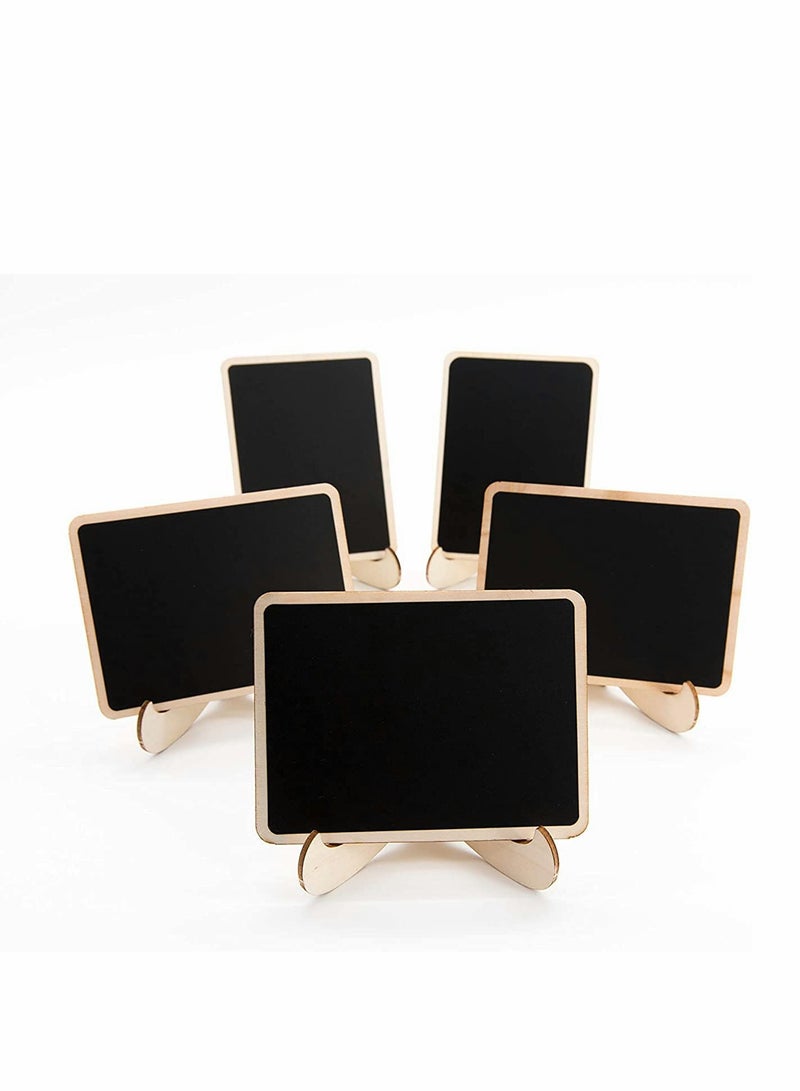 Excefore 10 Pack Mini Chalkboards Signs with Easel Stand Small Rectangle Chalkboards Blackboard Wood Place Cards for Weddings Birthday Parties Message Board Signs and Event Decoration - Image 2