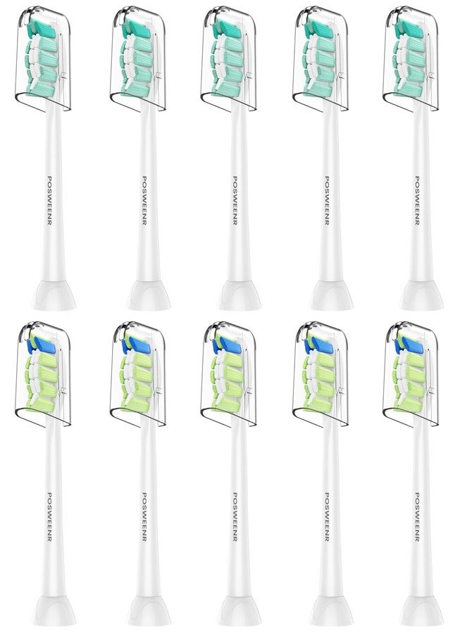 POSWEENR Replacement Toothbrush Heads Compatible with Philips Sonicare – Gentle & Effective Electric Tooth Brush Refill for Plaque Control, 10 Pack (White) - Image 1