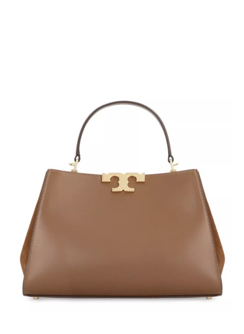 Tory Burch Eleanor Leather Suede Trimmed Shoulder Crossbody Tote Bag