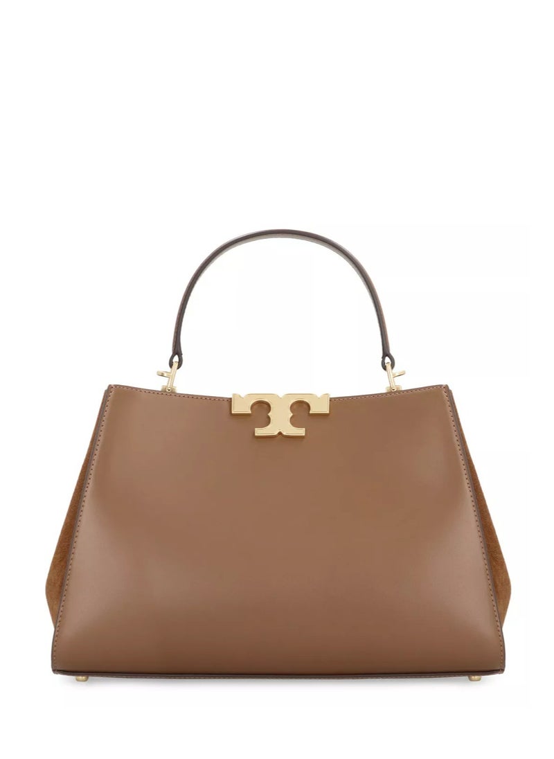 TB - Tory Burch Eleanor Leather Suede Trimmed Shoulder Crossbody Tote Bag - Image 1
