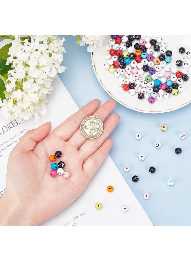 484pcs 7 Colors Mixed Pattern Acrylic Beads Opaque Star Pattern Acrylic Beads Moon Pattern Acrylic Beads Flat Round Beads for DIY Crafts Jewelry Making - Image 3