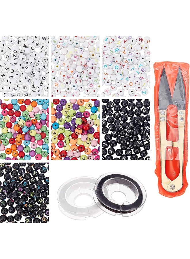 484pcs 7 Colors Mixed Pattern Acrylic Beads Opaque Star Pattern Acrylic Beads Moon Pattern Acrylic Beads Flat Round Beads for DIY Crafts Jewelry Making - Image 1