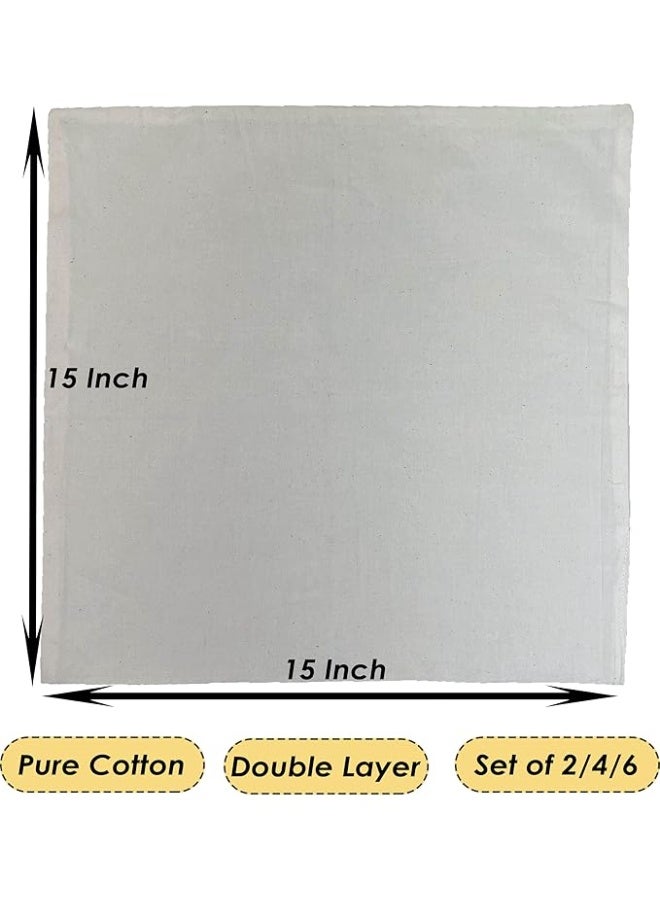 كلاركيا مجموعة كلاركيا من 4 قطع من قماش الموسلين القطني المزدوج الطبقات لتغليف خبز الروتي (15 × 15 بوصة) للشاباتي، مناسبة للمطبخ، تشكيلة متنوعة - Image 4