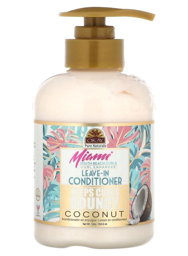 OKAY Miami South Beach Curls Coconut Curl Enhancer Leave in Conditioner 12 oz (354.8 ml)