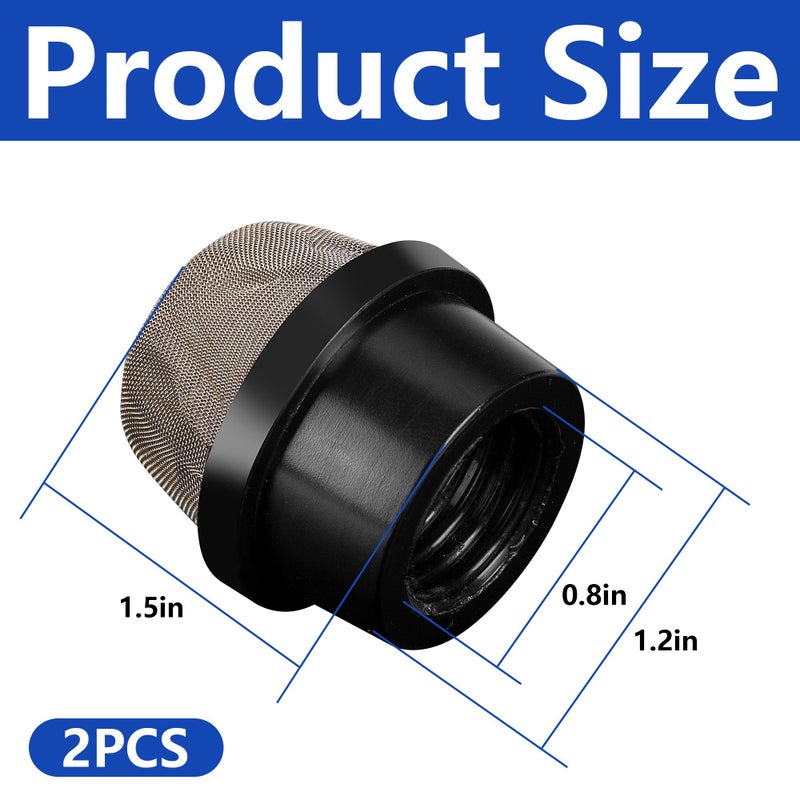 DECOHS 2 Pcs 190106Z Air Bleeder Screen Cap- Stainless Steel Screen Filter Cap Replacement Parts- Air Valve Strainer Cap for Most Pools Filters - Image 2