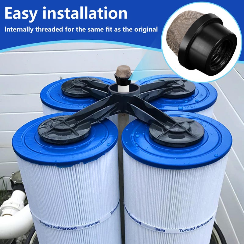 DECOHS 2 Pcs 190106Z Air Bleeder Screen Cap- Stainless Steel Screen Filter Cap Replacement Parts- Air Valve Strainer Cap for Most Pools Filters - Image 5