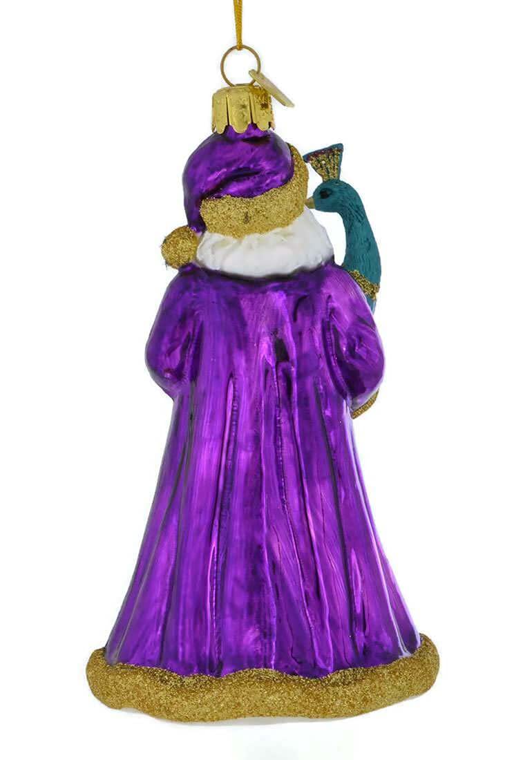 Kurt Adler Noble Gems Santa with Peacock Glass Christmas Tree Ornament NB1488 - Image 4