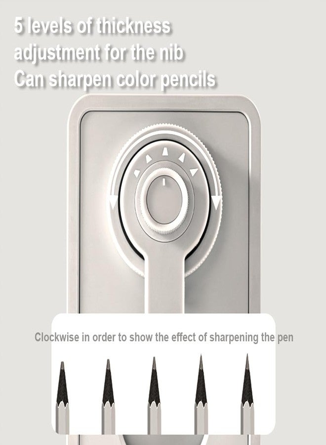 deli Hand Crank Manual Pencil Sharpener 5th Gear Portable Pencil Sharpener Kids Hand Pencil Sharpeners for 6.9-8 mm Pencils (Beige) - Image 3