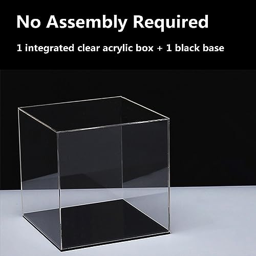 Cliselda Acrylic Display Case with Black Base 5x5x5 inch, Clear Square Acrylic Box Cube Small Storage Containers, Fully Assembled Dustproof Plastic Display Box for Collectibles Action Figures - Image 4