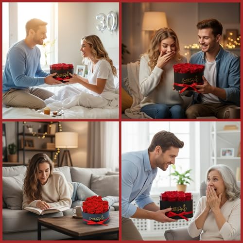Confetti Sky 16 Forever Roses in Luxury Heart Box - Real Preserved Flowers Last 3 to 5 Years, for Mothers Day, Anniversary, Birthday, Valentine’s Day - Image 5