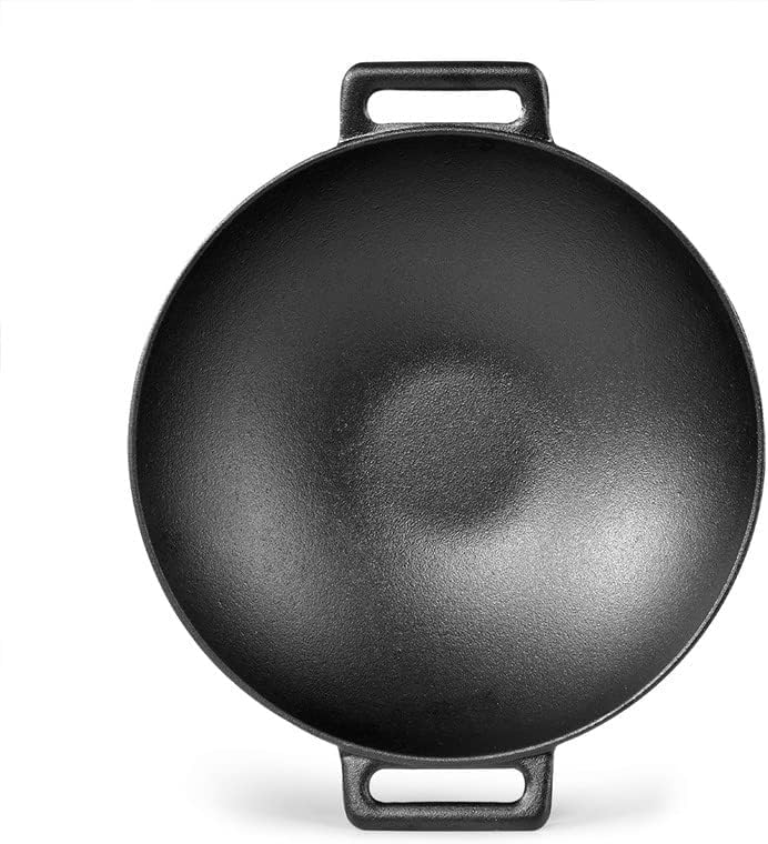 Fissman Wok Cast Iron Non-Stick Coating with Handles, Deep Shape, Thick Walls and Compatible With Gas, Electric, Glass-Ceramic And Induction 30.6x8cm/3.1LTR - Image 2