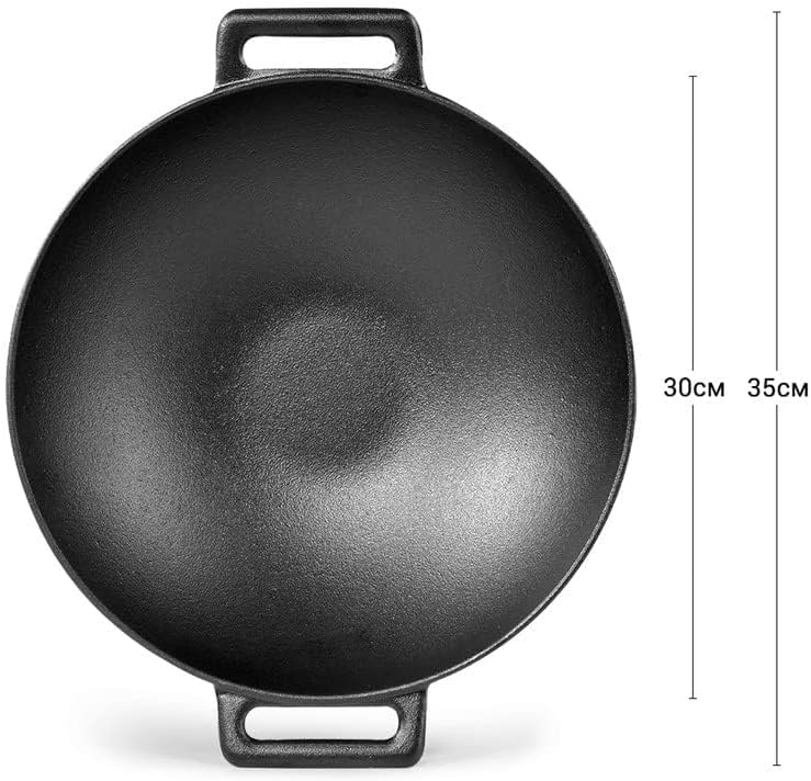 Fissman Wok Cast Iron Non-Stick Coating with Handles, Deep Shape, Thick Walls and Compatible With Gas, Electric, Glass-Ceramic And Induction 30.6x8cm/3.1LTR - Image 5