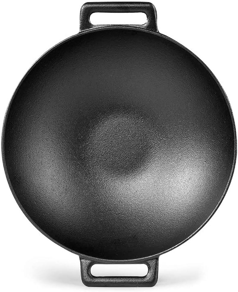 Fissman Wok Cast Iron Non-Stick Coating with Handles, Deep Shape, Thick Walls and Compatible With Gas, Electric, Glass-Ceramic And Induction 30.6x8cm/3.1LTR - Image 1
