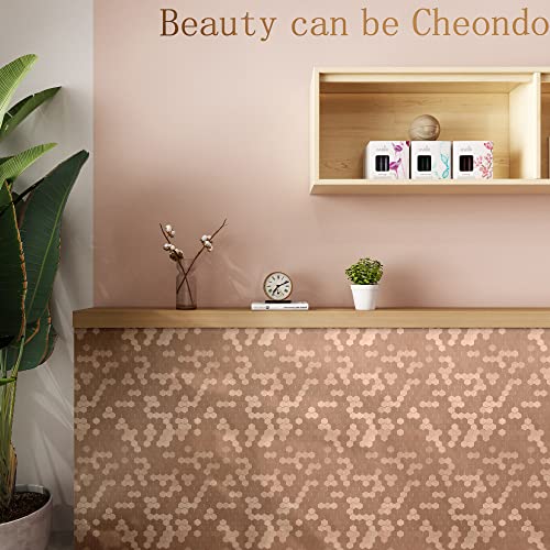 Homeart Peel and Stick Backsplash Mini Hexagon Tile, Light Copper Brushed Aluminum Metal Wall Tile for Kitchen (12 Sheets) - Image 3