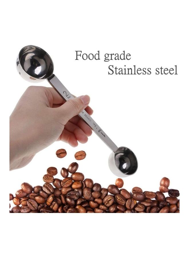 2-In-1 Stainless Steel Coffee Scoop  Spoon Silver - Image 2