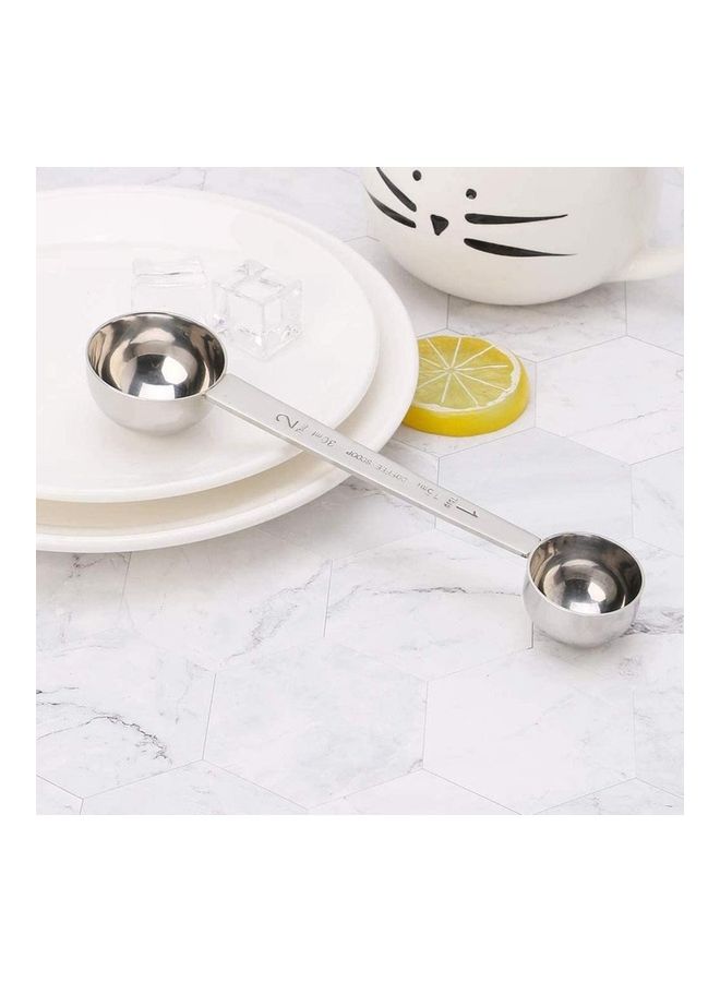 2-In-1 Stainless Steel Coffee Scoop  Spoon Silver - Image 3