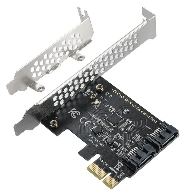 foxaa PCI-E Cards 3.0, Sata PCI Card, PCI-E Cards PCI Express to SATA 3.0 2-Port SATA III 6Gbps Expansion Adapter Boards - Image 1