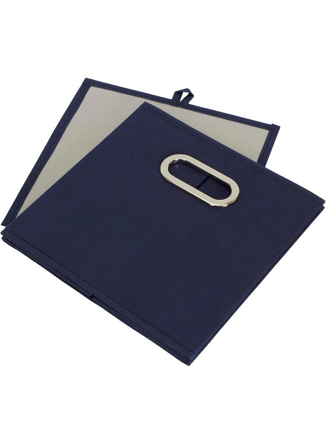 Household Essentials 811 Foldable Fabric Storage Bins  Set of 6 Cubby Cubes with Handles  Navy Blue 6 lbs - Image 3