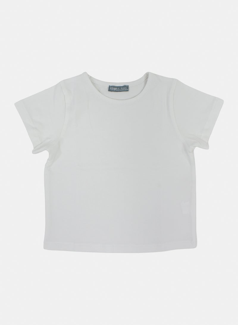 Pompelo Girls Cotton T-Shirt – White - Image 1
