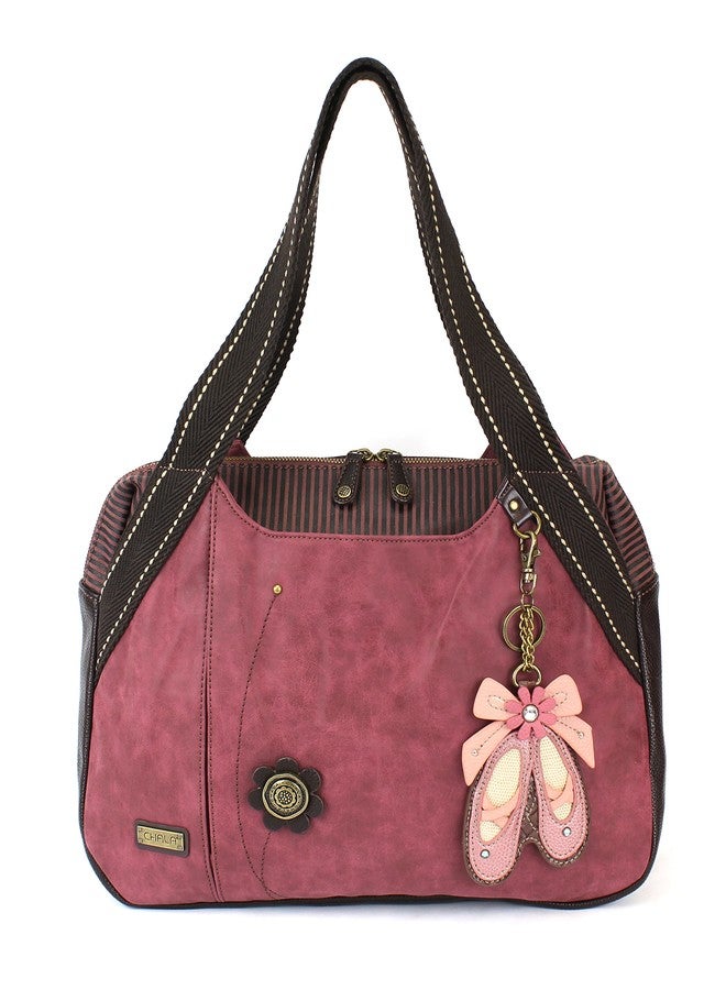 Chala Handbag Shoulder Purse Tote Bag with Ballerina Charm