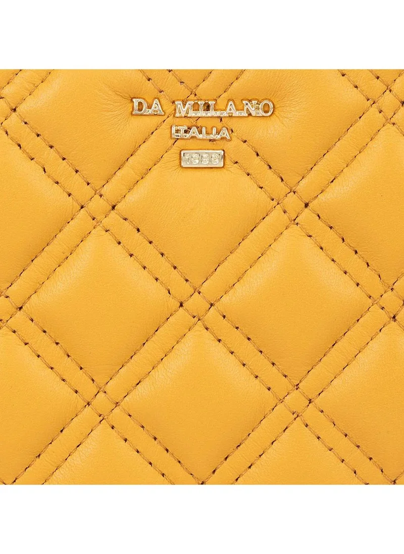 Da Milano  Da Milano Genuine Leather Yellow Ladies Wallet for Women | Best Price UAE