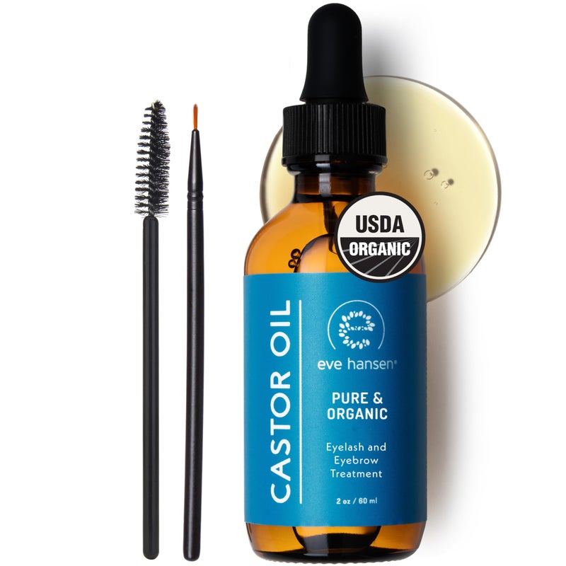 Eve Hansen Organic Castor Oil USDA Certified Pure Carrier Oil for Eyelashes Eyebrows Hair and Skin with Applicator 2oz - Image 3